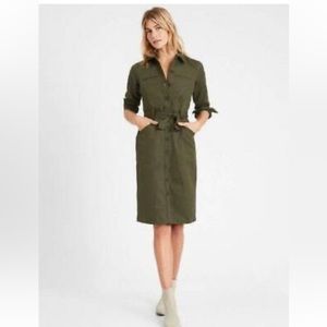 Banana Republic Olive Green Utility Dress